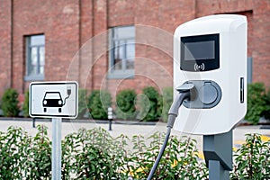 e-car charging station, e-car charge point, electric vehicle supply equipment e-car public charging station