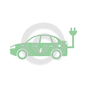 E-car icon in flat style. Auto vector