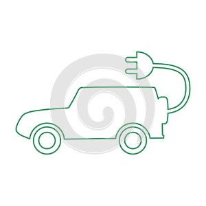E-car icon in flat style. Auto vector