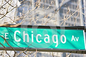 E. Chicago Ave sign