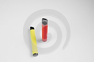 E-cigarette on a white background isolate. Alternative to smoking. The modern device for smoking.