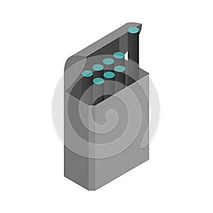 E-cigarettes with a box icon, isometric 3d style