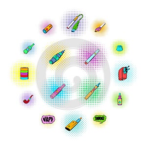 E-cigarettes icons set