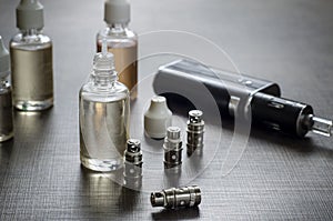 E-cigarettes with lots of different re-fill bottles