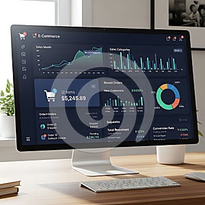 E-Commerce Analytics Dashboard on Desktop Screen