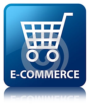 E-commerce blue square button