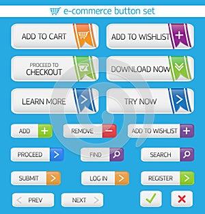 E-commerce buttons set