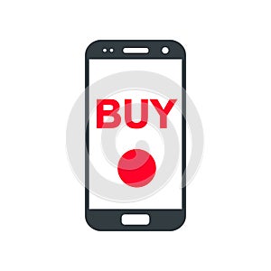 E-commerce, buy button, money transaction, mobile banking and mobile payment