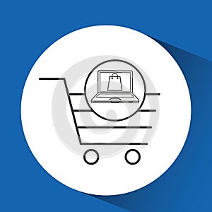 E-commerce cart shop laptop gift icon