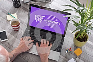 E-commerce concept on a laptop