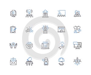 E-commerce concept line icons collection. Online, Products, Sales, Marketing, Customers, Purchases, Transactions vector