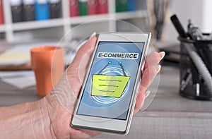 E-commerce concept on a smartphone