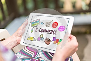 E-commerce concept on a tablet