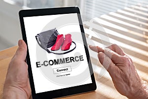 E-commerce concept on a tablet