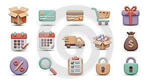 E-commerce 3D Icon Set