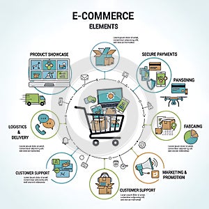 E-commerce Elements Infographic and Workflow