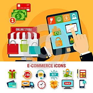 E-commerce Flat Icons Set