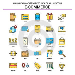 E-Commerce Flat Line Icon Set - Business Concept Icons Design