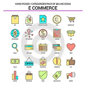 E-Commerce Flat Line Icon Set - Business Concept Icons Design