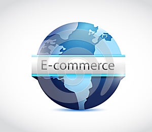 E commerce globe illustration design