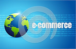 e-commerce globe illustration design