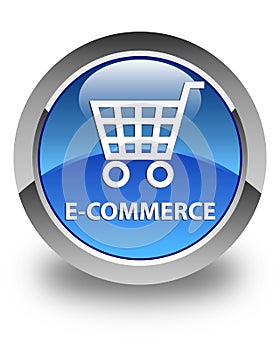 E-commerce glossy blue round button