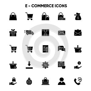 E-commerce glyph icons for apps and web