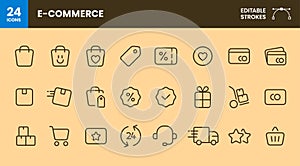 Basic e-commerce icon set.