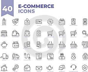 40 E-Commerce icons. photo