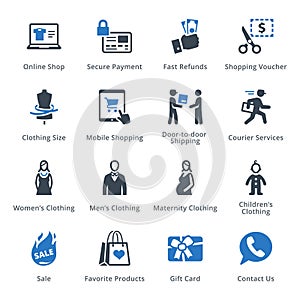 E-commerce Icons Set 1 - Blue Series