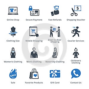 E-commerce Icons Set 1 - Blue Series photo