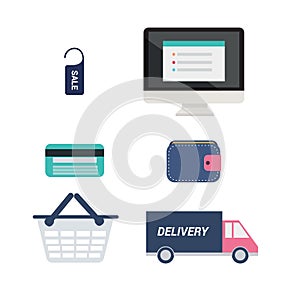 E-commerce icons set vector