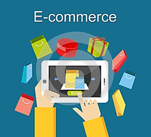 E-commerce Illustration. Online Shopping Illustration.