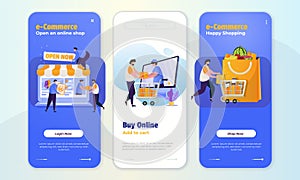 E-commerce illustration set on the onboard screen concept