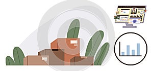 E-commerce Inventory Management with Product Boxes, Analytics, and Digital Dashboard