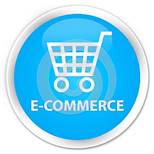 E-commerce premium cyan blue round button