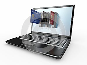 E-commerce. Laptop and credit card.