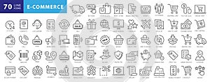 E-Commerce Line Icons. Editable Stroke. Pixel Perfect
