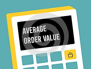 E-commerce metric - Average Order Value concept. Illustration of AOV metrics graph, calculation average transaction