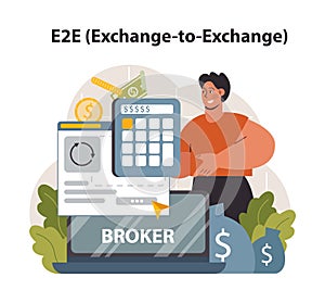 E2E E-commerce model. Integration between of digitaal computer system