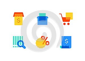 E-commerce - modern flat design style icons set