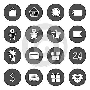 E-commerce and Online Shopping Circle Icons