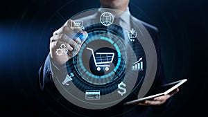 Pripojený do internetovej siete nakupovanie digitálne obchodná politika na dosiahnutie maximálneho ekonomického efektu a odbyt obchod 