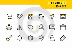 e-commerce online shopping icon set