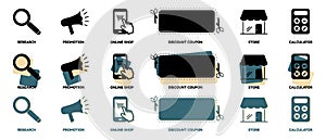 E-Commerce Online Shopping Icon Set - Vector Illustrations Isolated On White Background