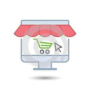 E-commerce online store vector icon