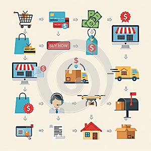 E-commerce Order Process Flowchart Diagram