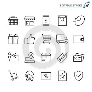 E-commerce outline icon set