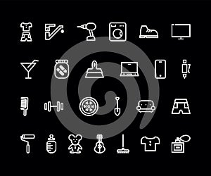 E-commerce outline icons set. Vector isolated