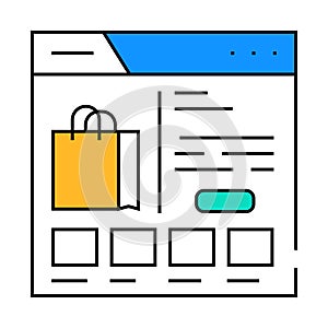 e commerce platform icon color illustration